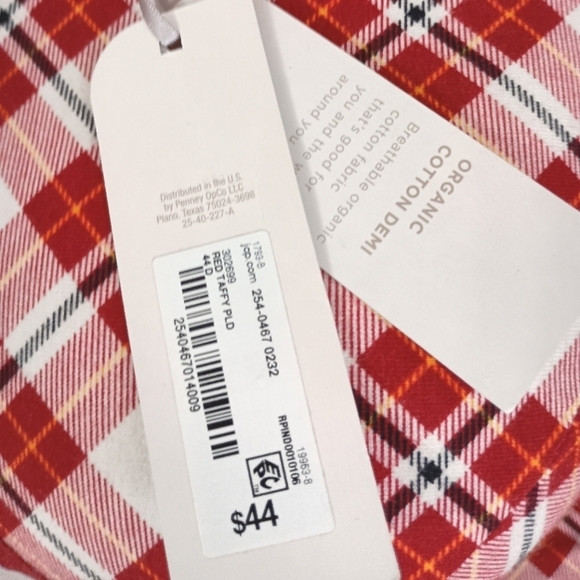 NWT Ambrielle Organic Cotton Demi Classic Racerback Red Plaid Bra - Picture 6 of 7